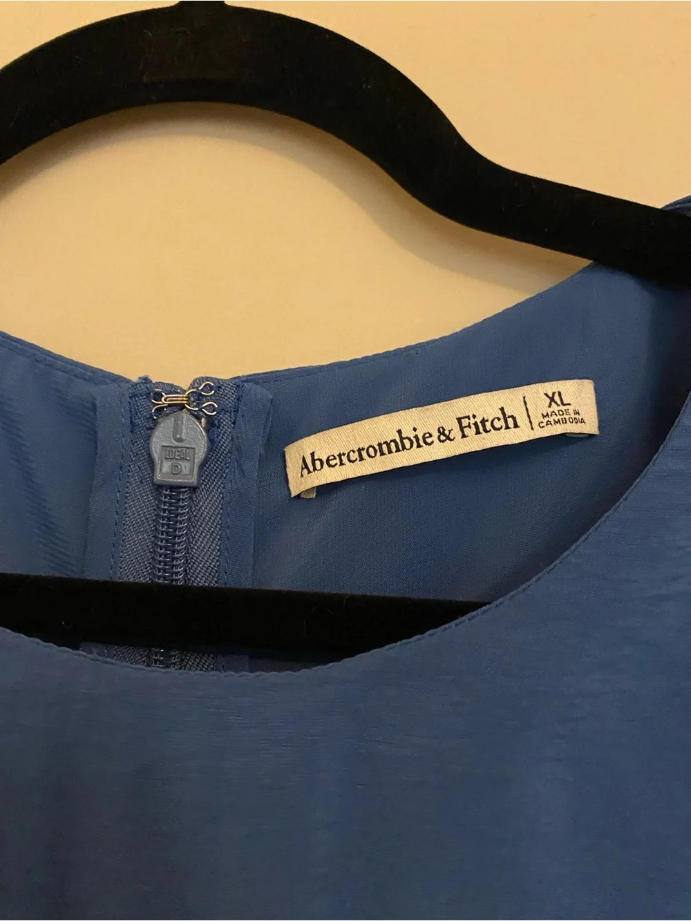 Abercrombie & Fitch Royal Blue Maxi Dress with Puff Sleeves size XL